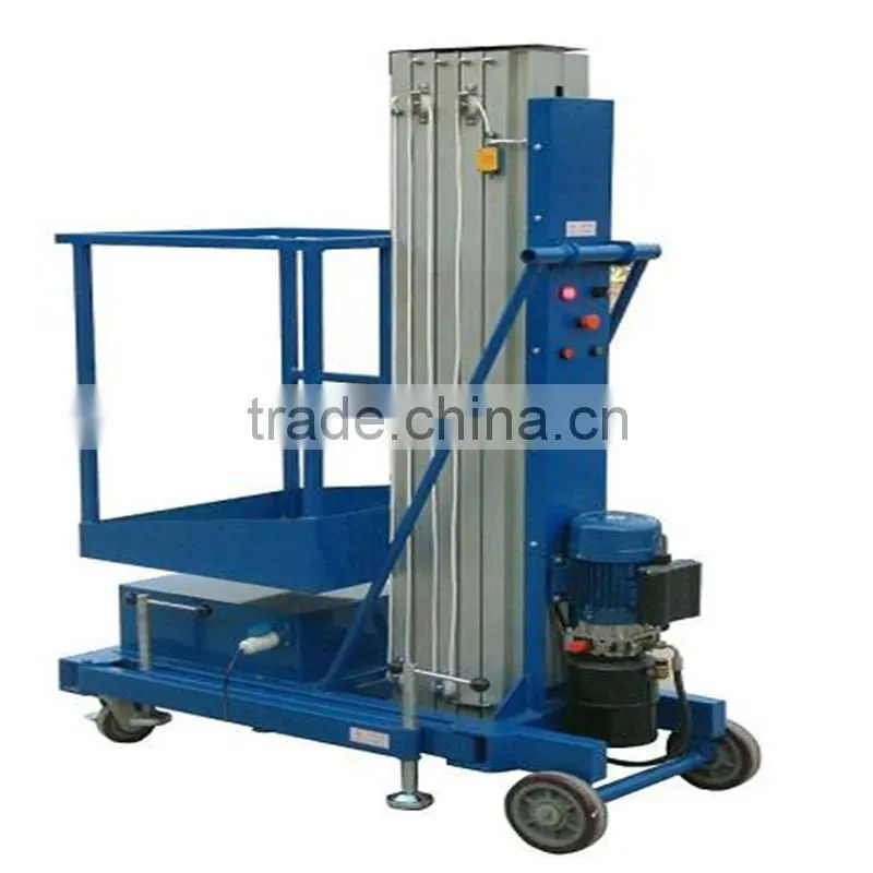 good quality 8 meter 0.1ton single post aluminium alloy lifter