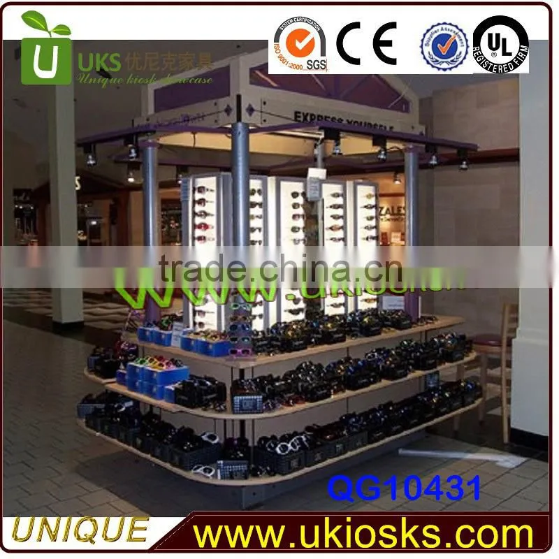 Shopping mall sunglasses kiosk for retail