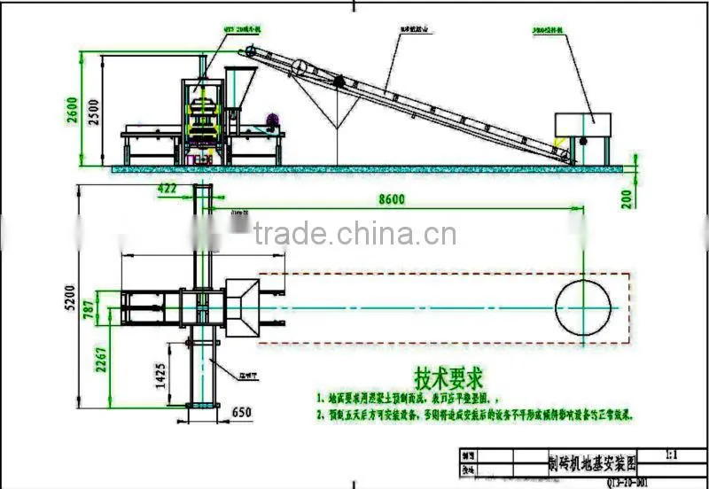 QFT3-20 hydraform concrete interlock brick making machines