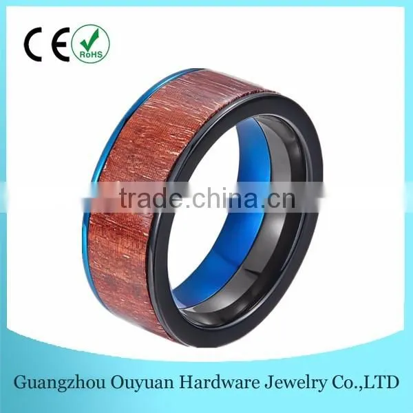 Factory Direct-sale Comfort Fit Tungsten Wood 8mm Band Ring Cobalt Free