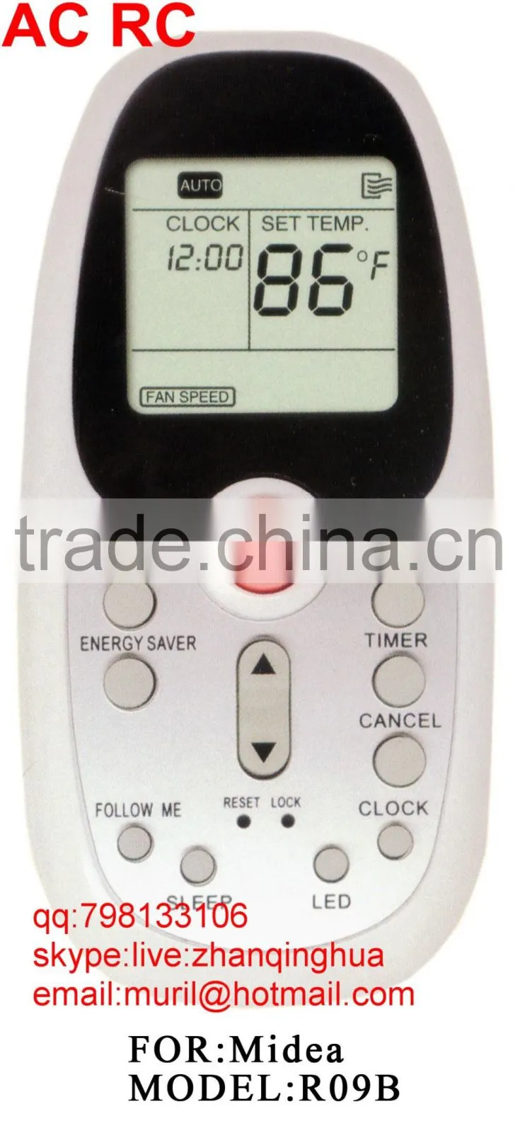 ZF White 13 Keys R51D/F Air condtioner Remote Control for Midea ac