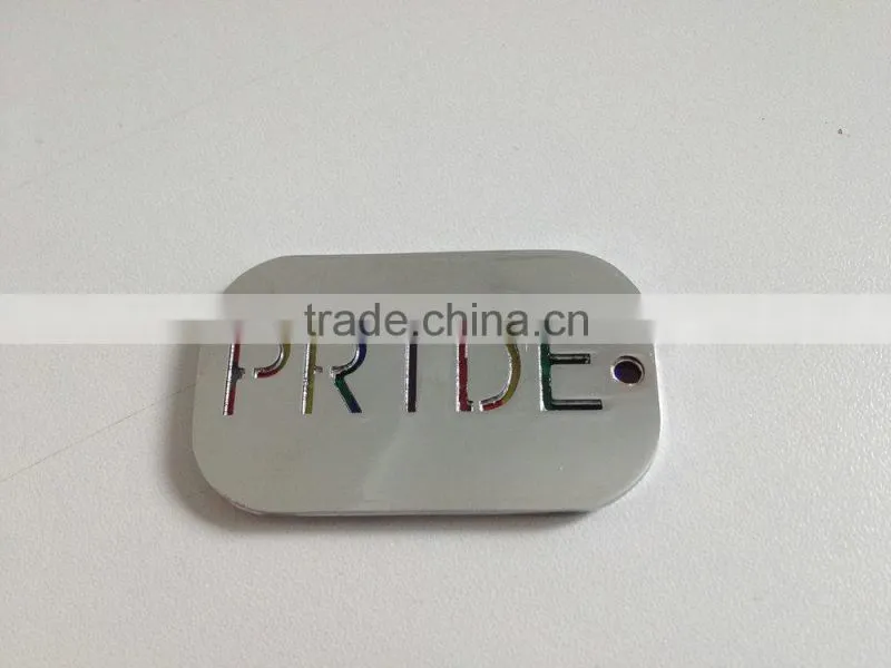Wholesale gay pride metal dog tag, rainbow metal necklace for gift