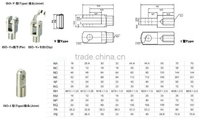 Pneumatic Single Earring ISO6431 Standard Air Cylinder Accessory