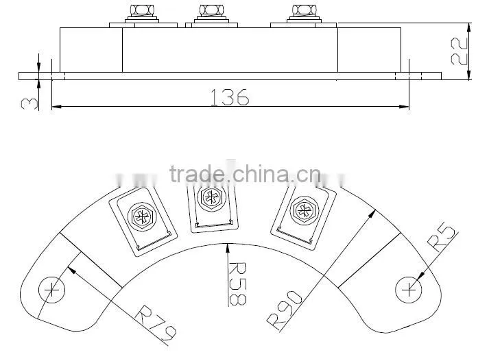 MXG/Y(X) 40~70 Rotation triphase half bridg rectifier module