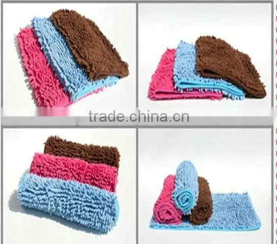 Hand tufted chenille carpet