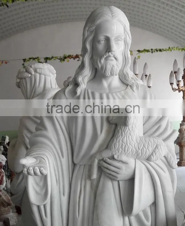Hand Carved Life-size White Marble Jesus Statue