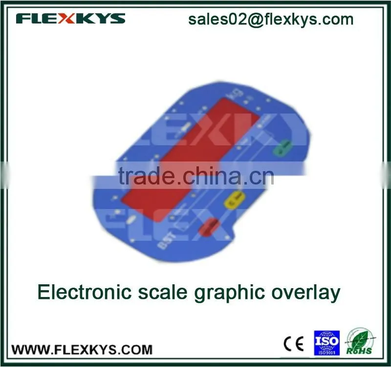 Portable small size electronic scale PET graphic overlay