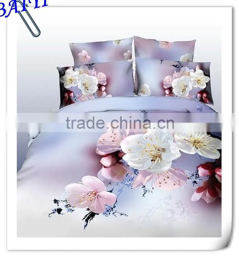 3D reactive printed 100% Cotton quilt cover sets from China manufacturer