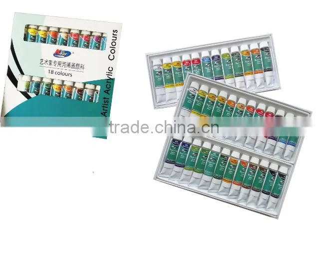 Wholesale artist acrylic colour 12ml with 12 color 18 color 24 color