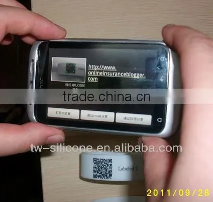 custom silicone qr band laser silicone id bracelet qr