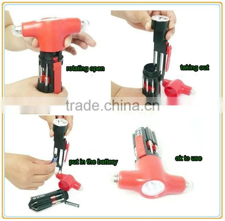 8 in 1 multifunctional emergency hammer