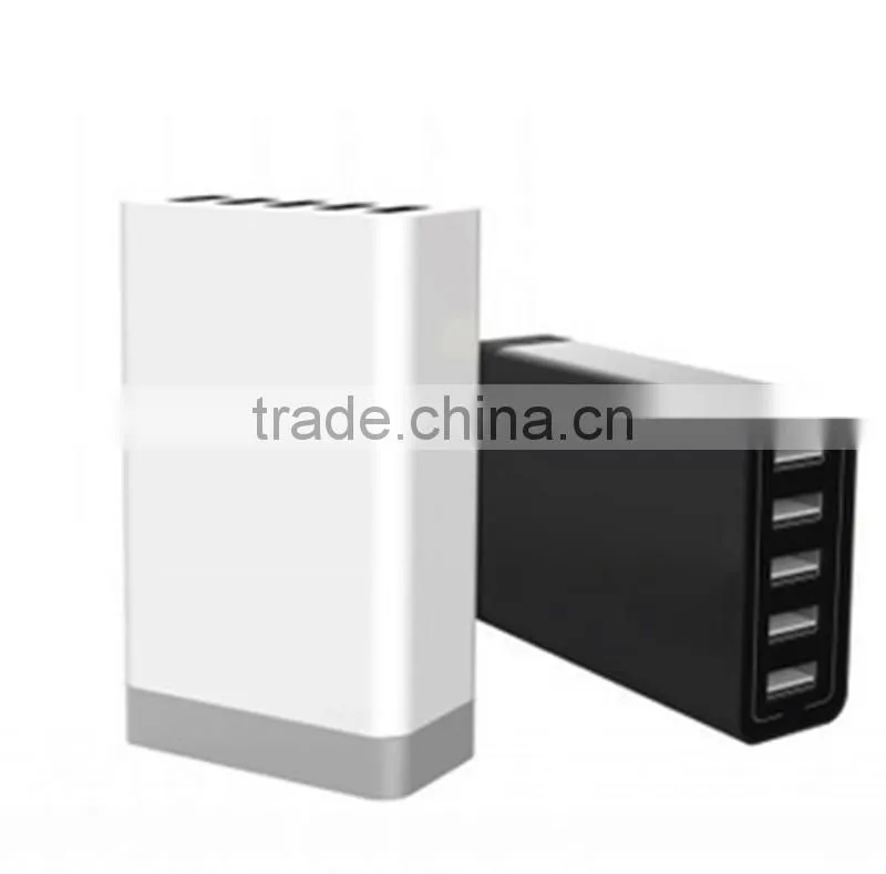 40W 5V 8A 5 Ports USB Charger,home charger,travel charger,wall charger,For iPhone6 iPad Samsung Smart Phone black USB charger