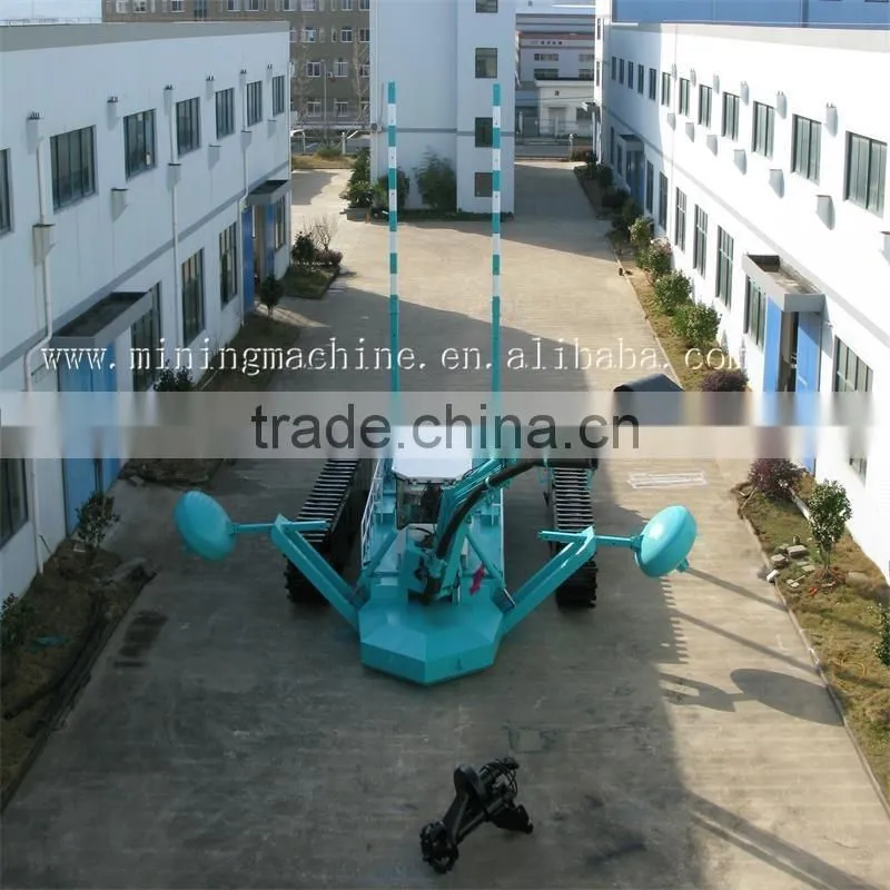 Amphibians excavator type dredging boat