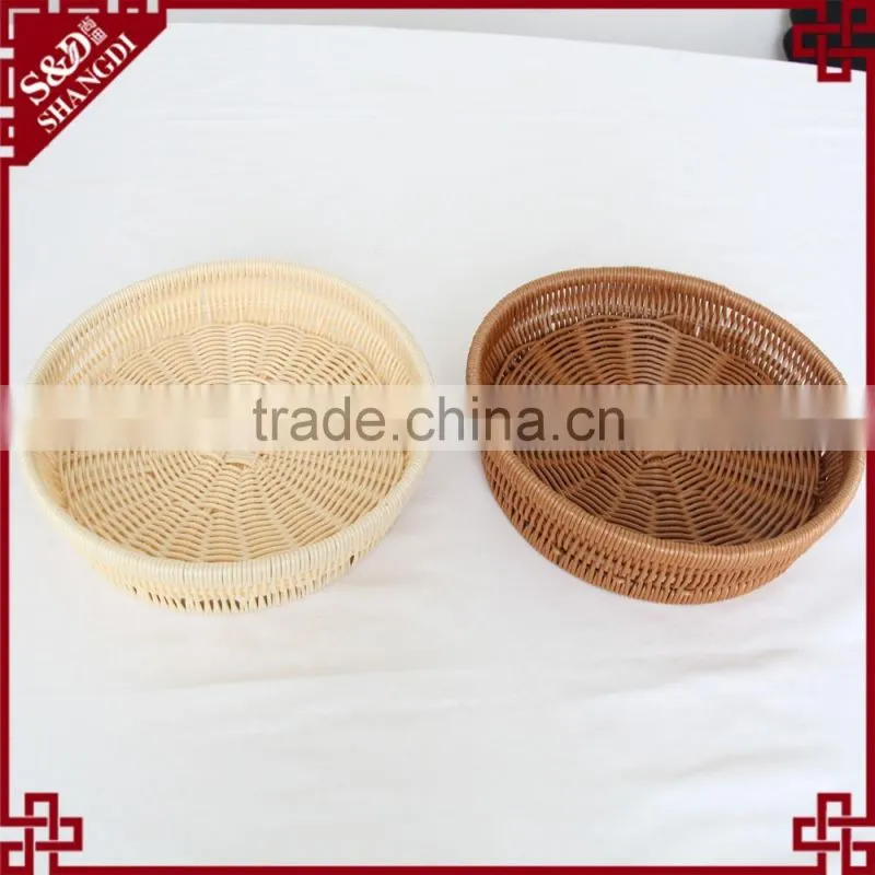 Graceful weaved round PP rattan bread basket for wholesale
