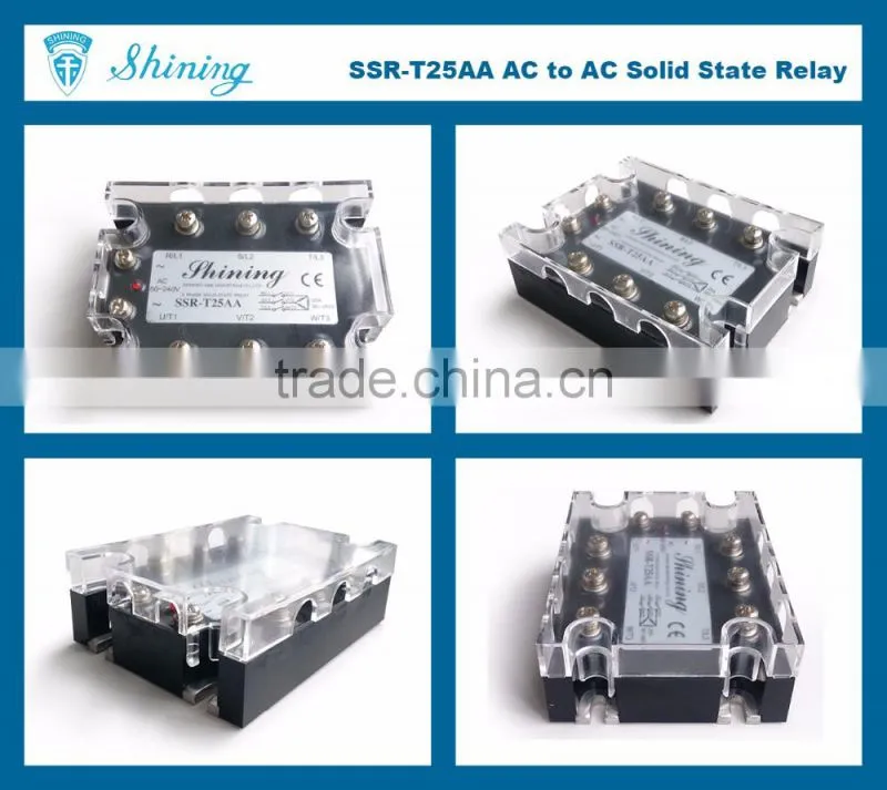 SSR-T25AA Three Phase Type AC to AC Industrial 25A AC Relay SSR
