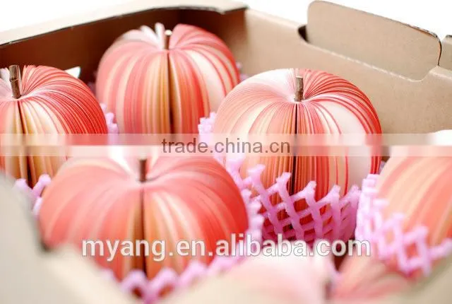 Promotional 3D fruit apple, pear watermelon shaped wholesale note paper fruit memo pad