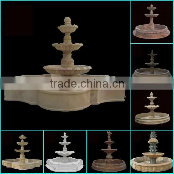 Hand Carved 3 Tier Marble Water Fountain
