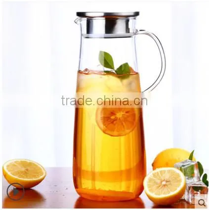 Clear Glass Water Jug Set with two glass water cups