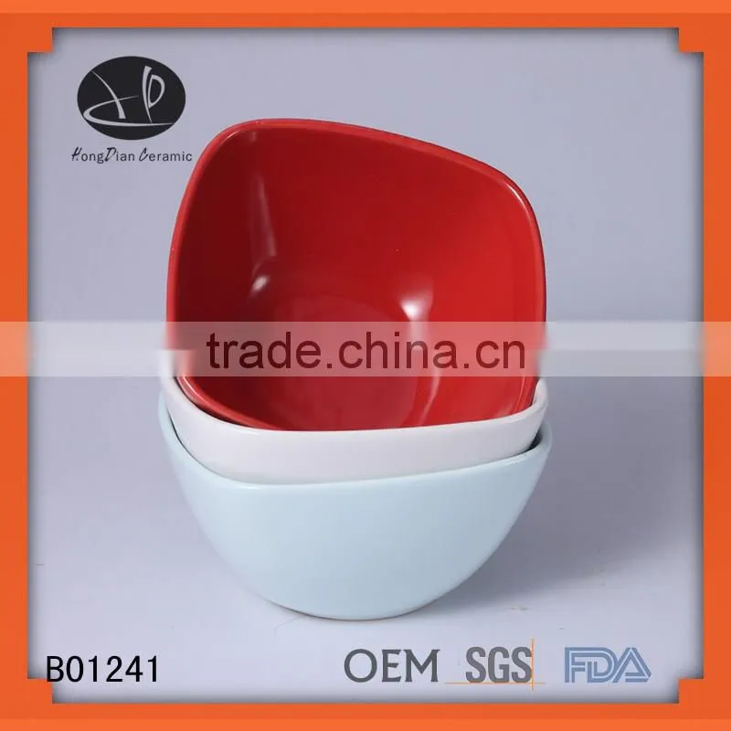 Durable porcelain square soup bowls
