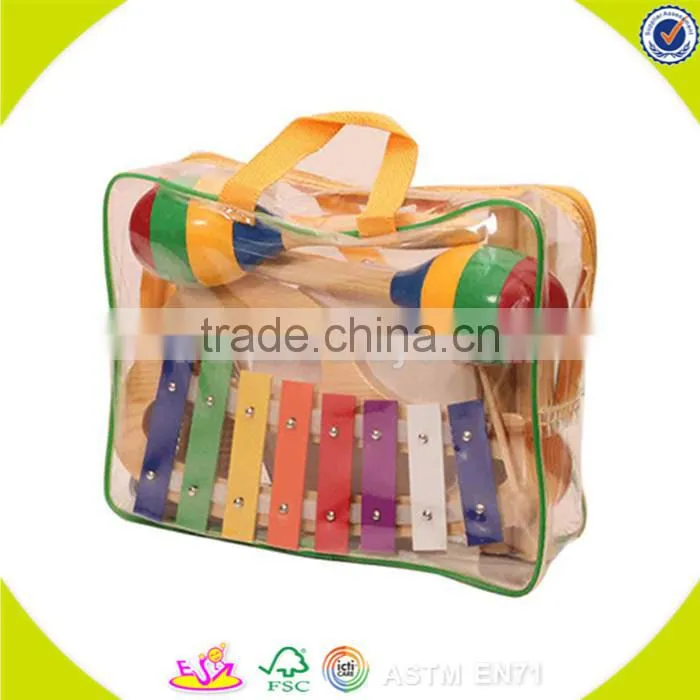 wholesale multiple colour wooden Handbell percussion toy showy wooden Handbell percussion toy for child W07I033
