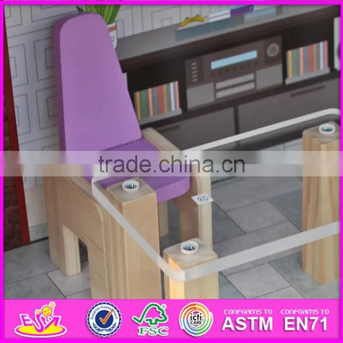 2016 new design girls pretend play super model wooden dollhouse W06A151