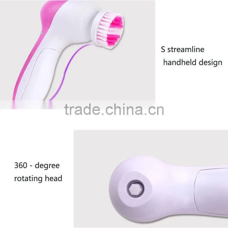 5 in1 Electric Cleaner Face Skin Care Beauty Facial Brush Massager Scrubber