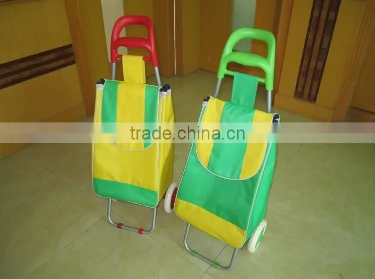 New style promotinal trolley shopping bag with wheels for fair