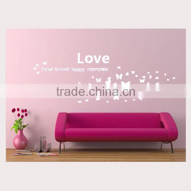 Fashion decorative circle DIY wall sticker , Butterfly Echoes sitting room wall stickers TV setting post