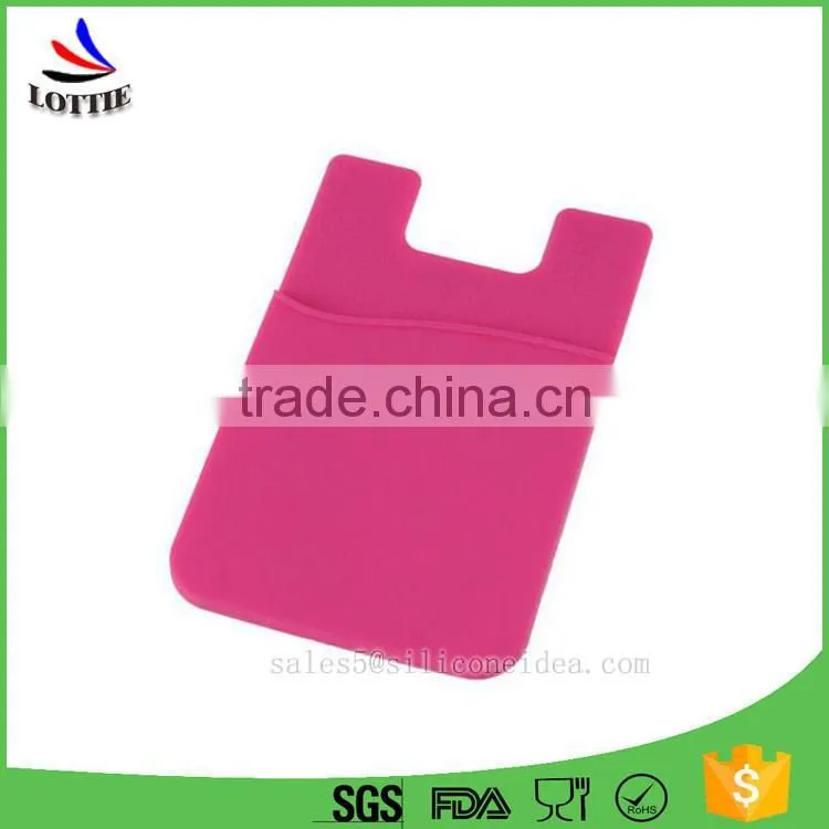universal Silicone Smart Wallet Mobile Card Holder Durable Soft Silicone sticky mobile phone case card holder