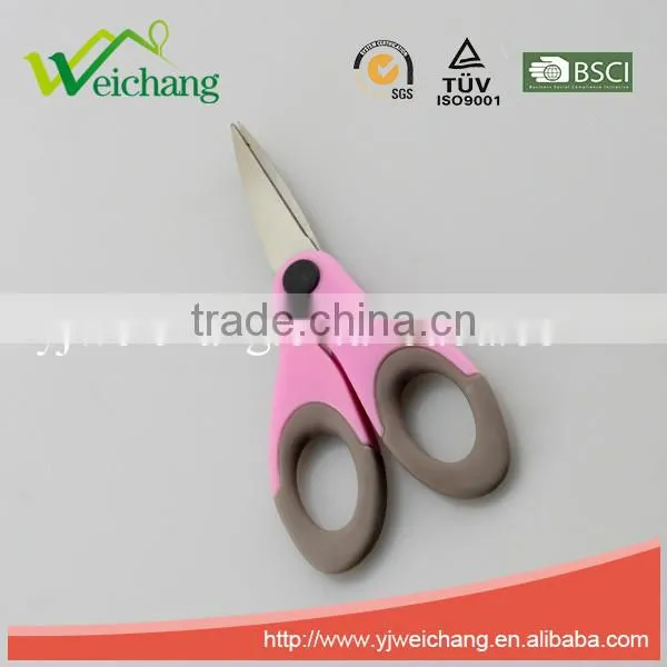 WCSC122 premium Soft grip colorful Scissors Straight Stainless Steel Precision with New Handle Design