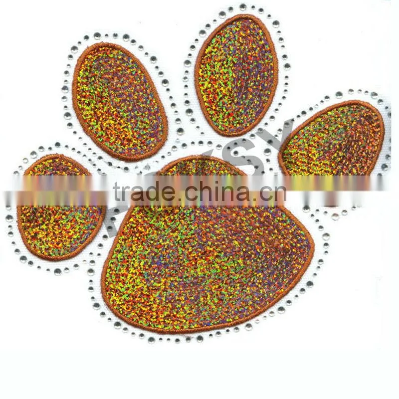 sequin embroidered with rhinestone iron on transfer