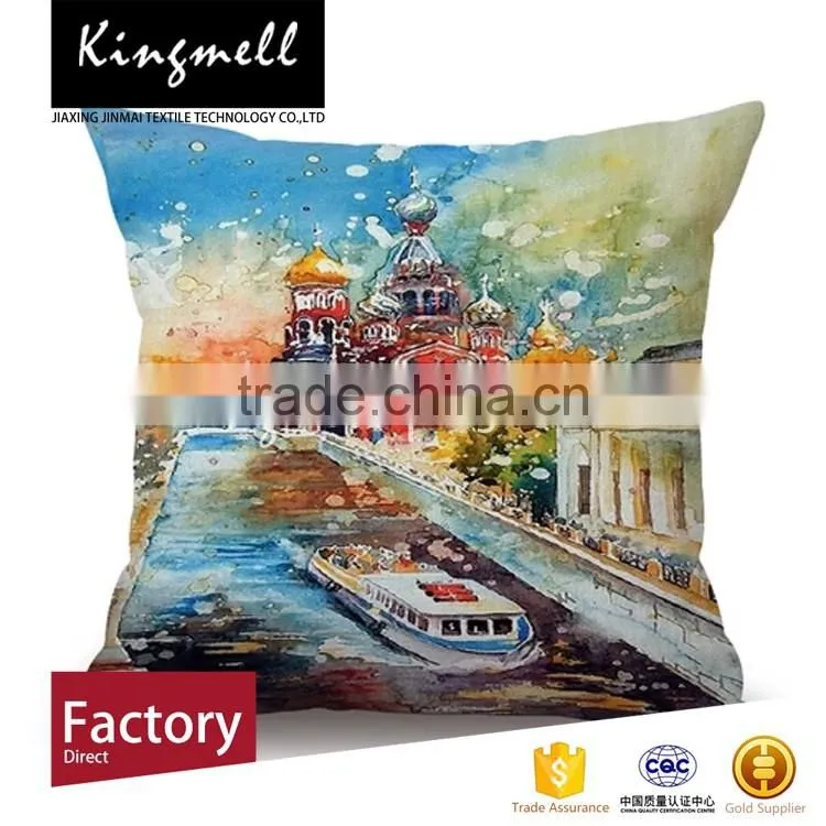 Customized 100% linen cushions throw pilows made in china