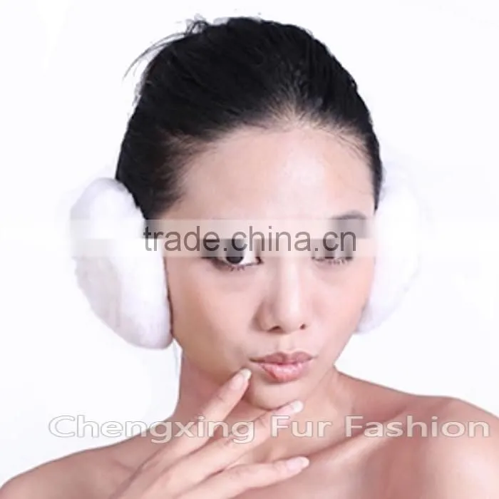 CX-EM-03H Cheap Fluffy Warm Womens Genuine Rex Rabbit Fur Earmuff
