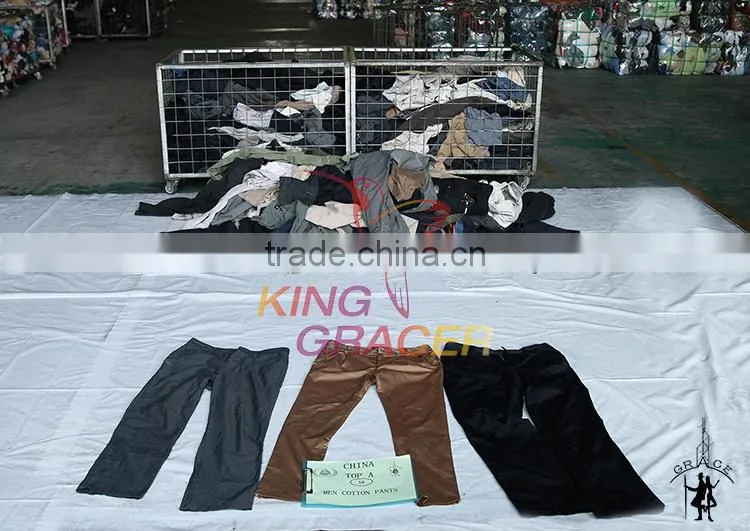 Supplier hot sale In Malaysia Recycling Men Cotton Pants credential used clothing