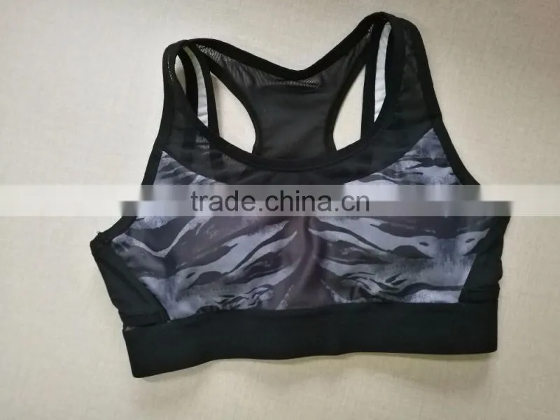 China Factory Newest Design Fitness Running Yoga Black Moon Tiger Bra