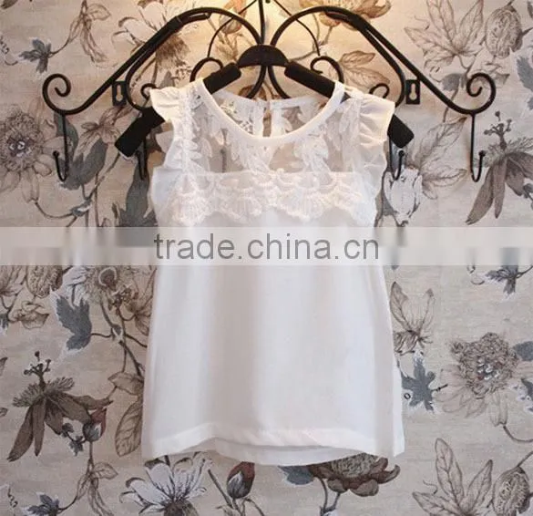 New 2pcs/set Baby Girl Children's Beauty Lace Agaric T-shirt Vest+ Mini Skirt Dress Bow Belt Skirt SV009464#