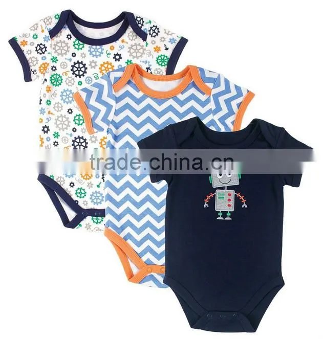 Printed summer wear short sleeve pattern custom made infant cotton smocked infant baby clothes wholesale price