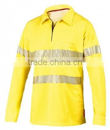long sleeve fire retardant polo with FR segmented tape