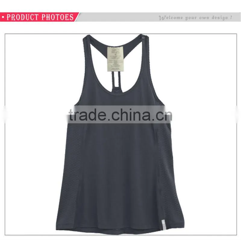 Back mesh dri fit workout stringer tank top women gym tank top