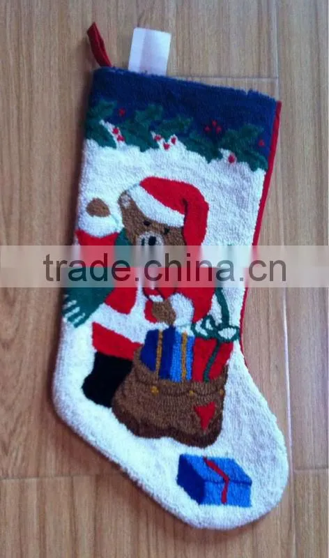 Lovely baby polar fleece christmas socks with logo embroidery