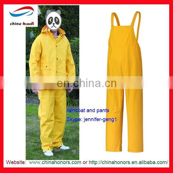 NEW industrial rain coat polyester rain coats vinyl coated polyester webbing