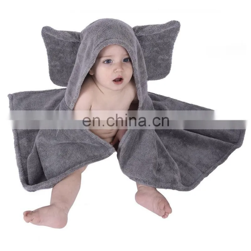 Cheap Beautiful Girl Pink Elephant 100% Cotton Baby Bath Bamboo Hooded Towel