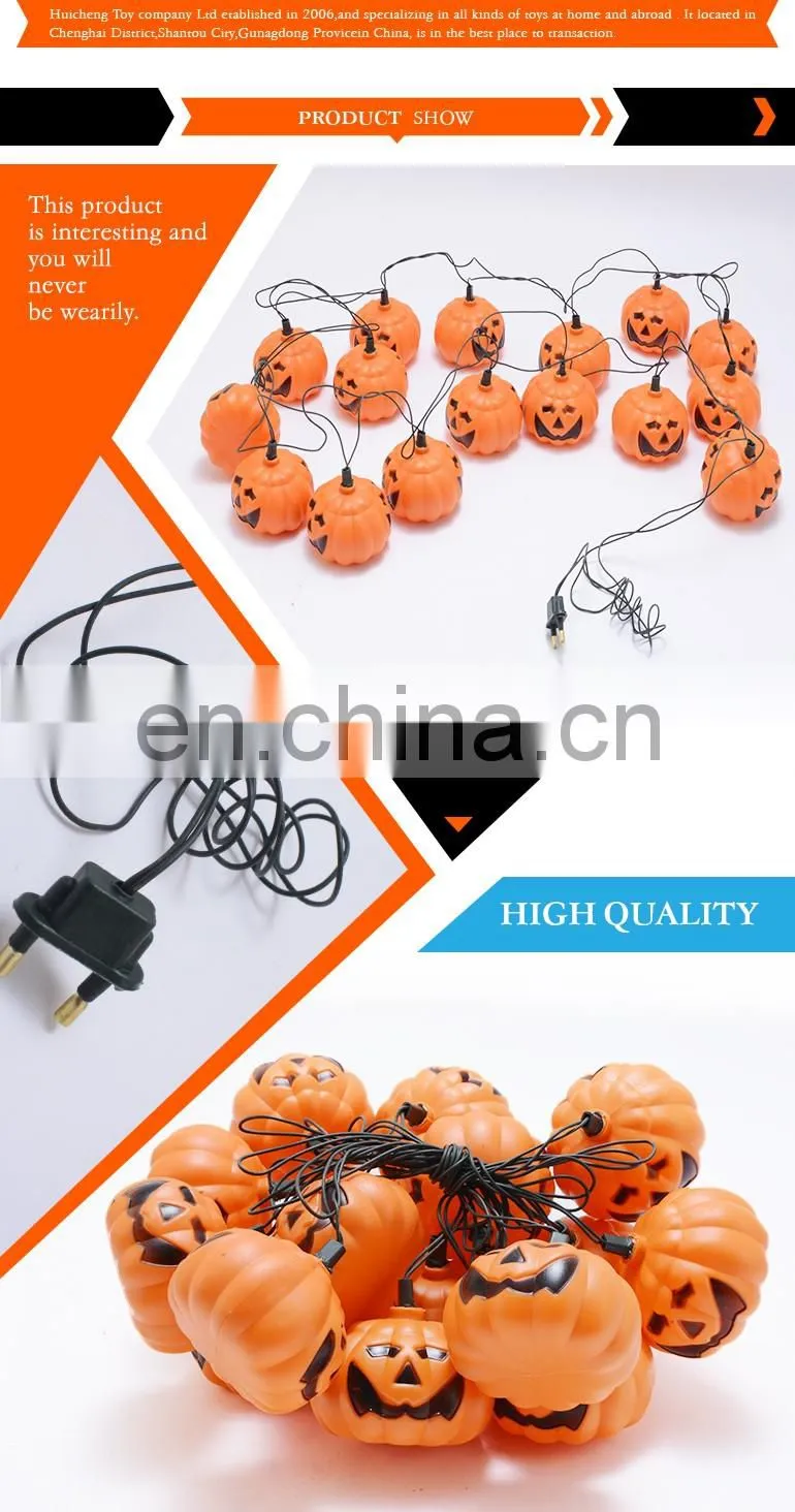 halloween decorative pumpkin led string light up toys with 16pcs