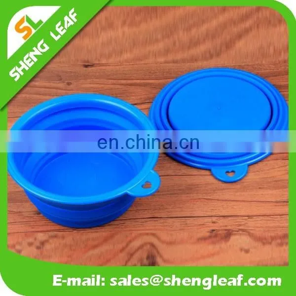 Pet dog Travel bowls folding Silicone bowls with cover