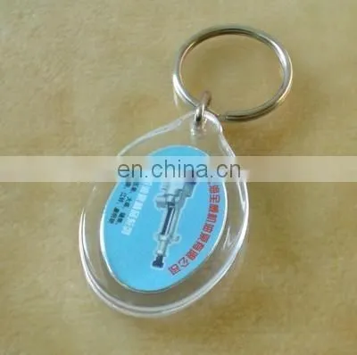clear or photo holder custom shape acrylic keychain