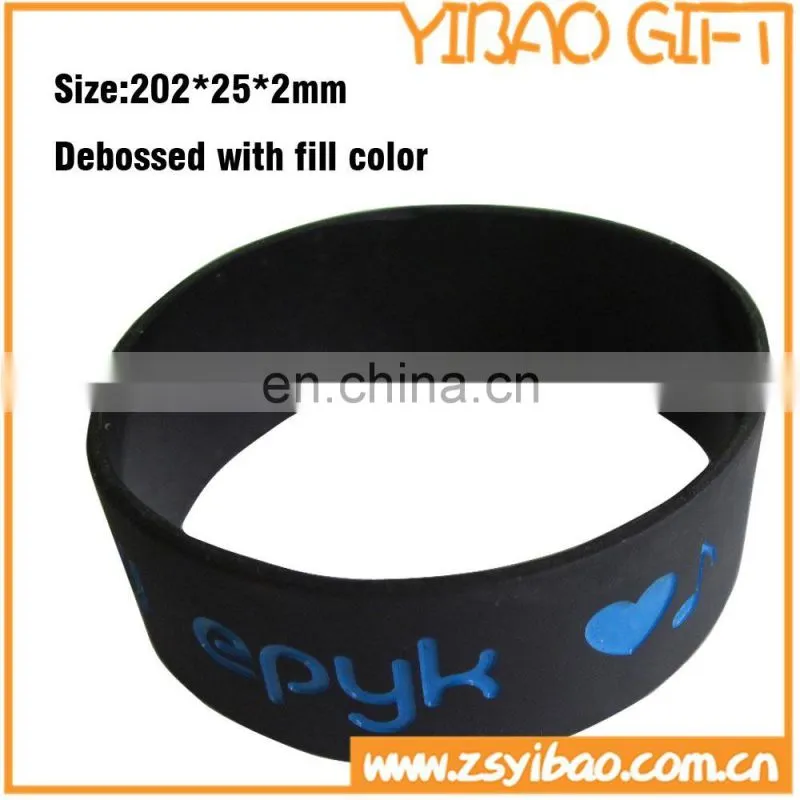 Cheapest customized printed logo Silicone Wristband