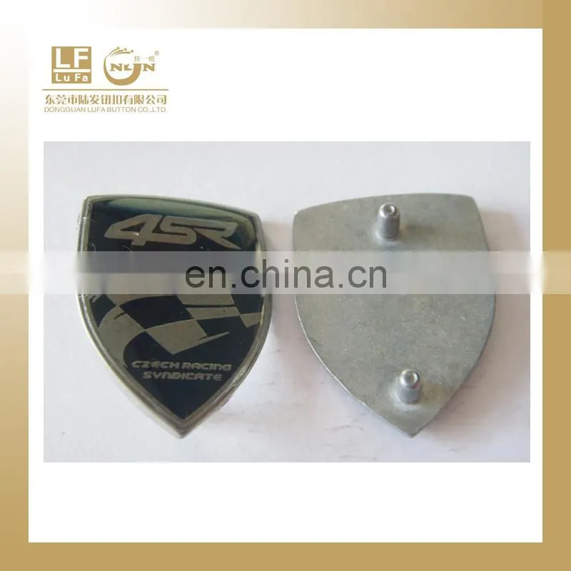anti brass brushed metal LOGO plate with 2 chains