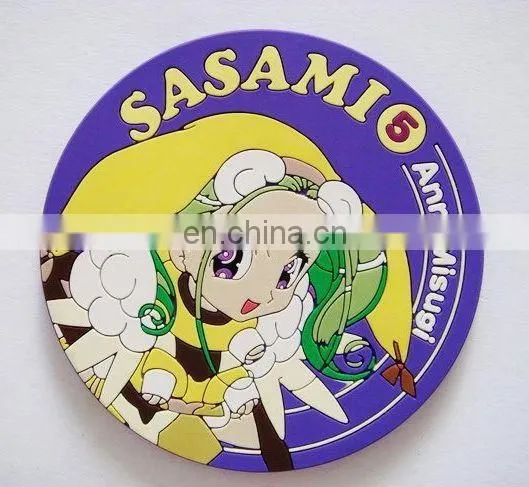 Soft PVC Fashion Cup Mat / pvc coaster