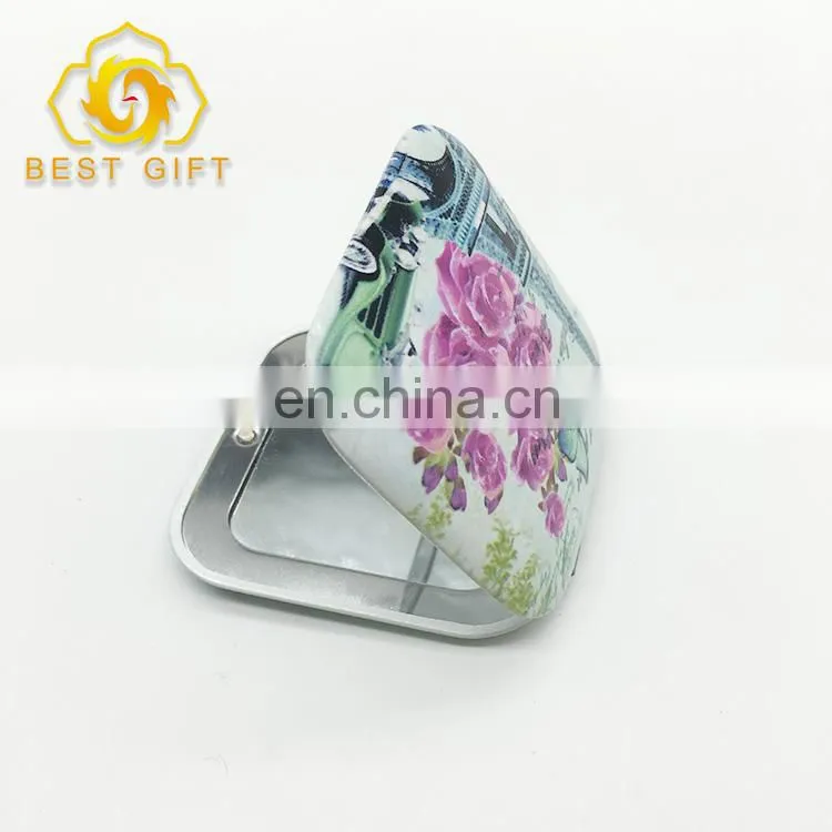 Purse Handbag Double Cosmetic Souvenir Compact Square Mirror
