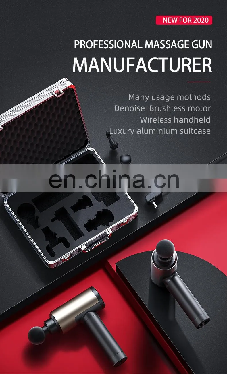 Portable Handheld Electric Body Massager Brushless Motor latest massage gun professional silver booster gun machine massage